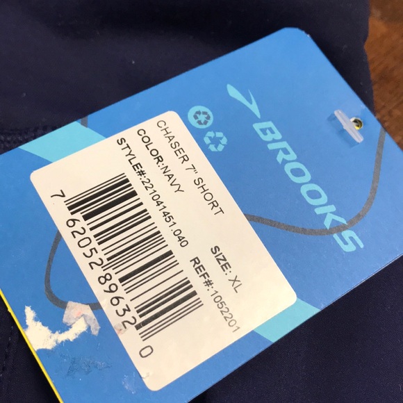 XL Navy Brooks Running Shorts - Picture 2 of 4